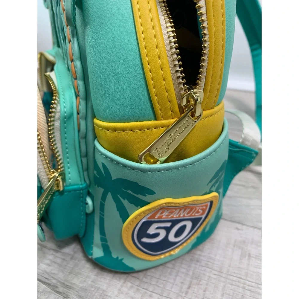 Loungefly Peanuts Snoopy Road Trip Mini Backpack Teal Yellow CANYNPVGP-R